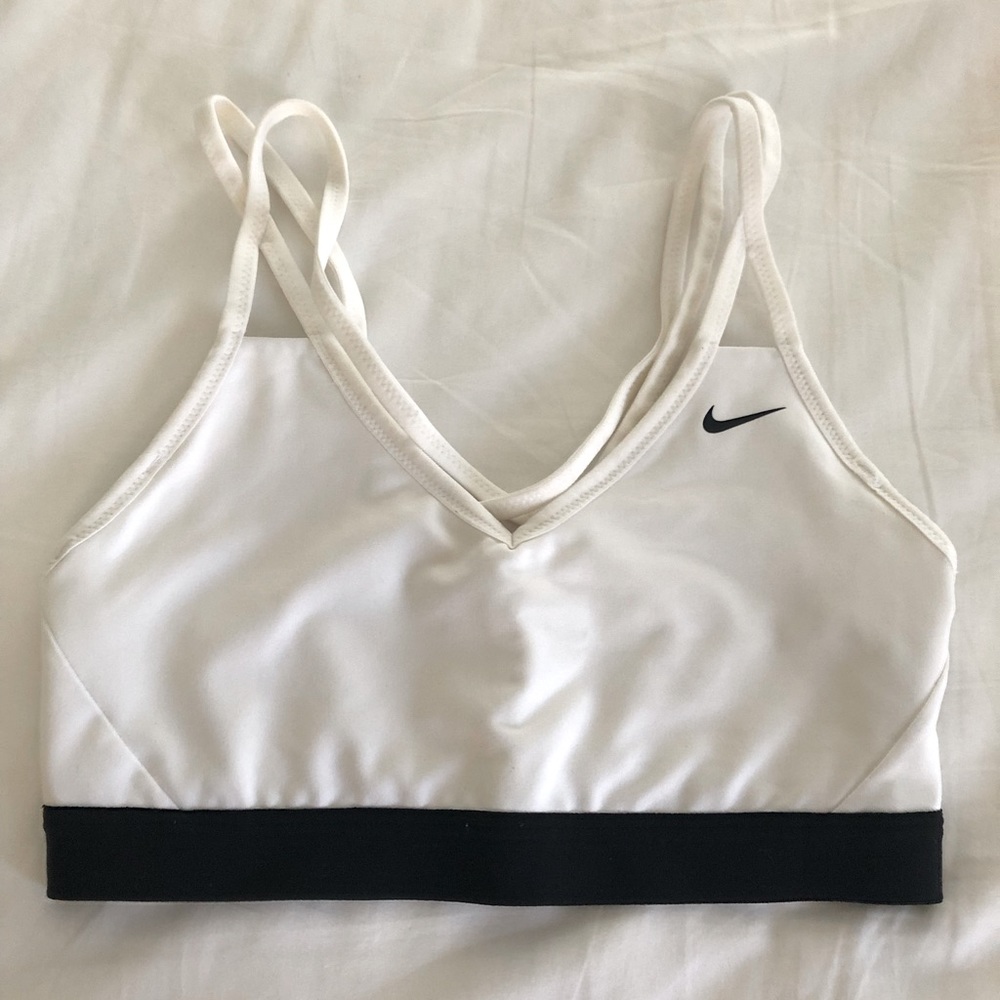 Nike Indy Sports Bra - Light Support - Size M - White with Black